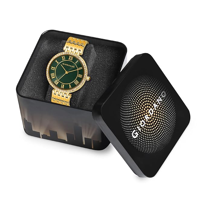 Giordano Eleganza Collection Round Analog Watch for Women, Diamond-Set with Metal Strap Ladies Water Resistant Wrist Watch - A2083 - Image 5
